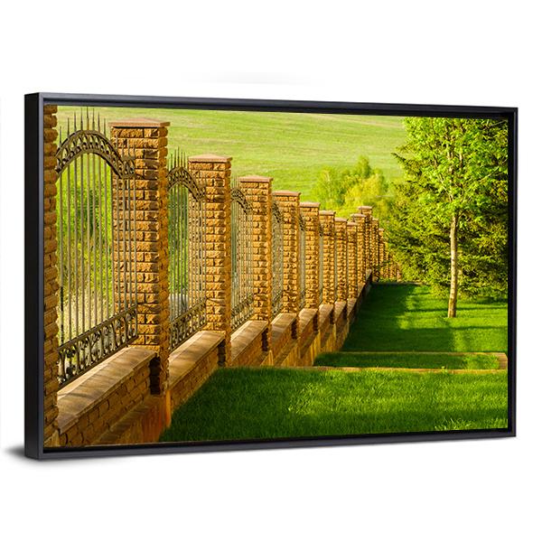 Forged Fence Canvas Wall Art-3 Horizontal-Gallery Wrap-25" x 16"-Tiaracle