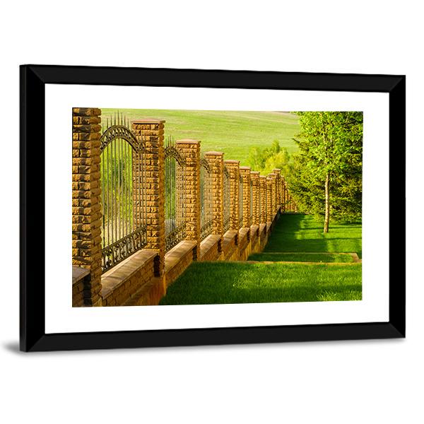 Forged Fence Canvas Wall Art-3 Horizontal-Gallery Wrap-25" x 16"-Tiaracle