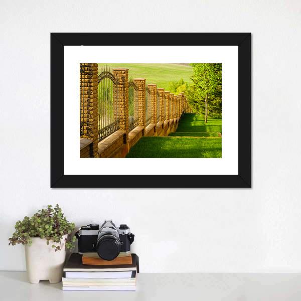Forged Fence Canvas Wall Art-1 Piece-Framed Print-20" x 16"-Tiaracle