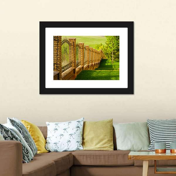 Forged Fence Canvas Wall Art-3 Horizontal-Gallery Wrap-25" x 16"-Tiaracle