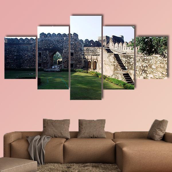 Inside Of Jhansi Fort Canvas Wall Art-5 Pop-Gallery Wrap-47" x 32"-Tiaracle