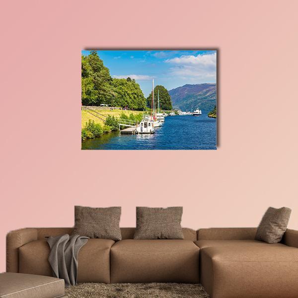 Loch Ness Lake Canvas Wall Art-5 Pop-Gallery Wrap-47" x 32"-Tiaracle