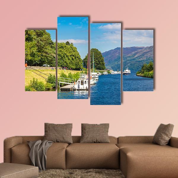 Loch Ness Lake Canvas Wall Art-4 Pop-Gallery Wrap-50" x 32"-Tiaracle