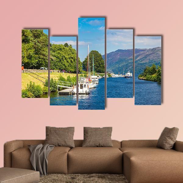 Loch Ness Lake Canvas Wall Art-5 Pop-Gallery Wrap-47" x 32"-Tiaracle