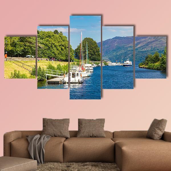 Loch Ness Lake Canvas Wall Art-5 Star-Gallery Wrap-62" x 32"-Tiaracle