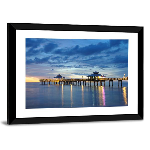 Fort Myers Pier Canvas Wall Art-3 Horizontal-Gallery Wrap-25" x 16"-Tiaracle