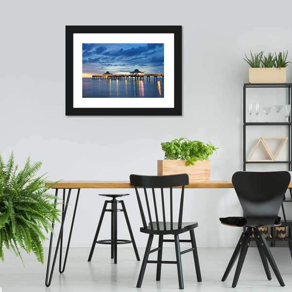 Fort Myers Pier Canvas Wall Art-3 Horizontal-Gallery Wrap-25" x 16"-Tiaracle