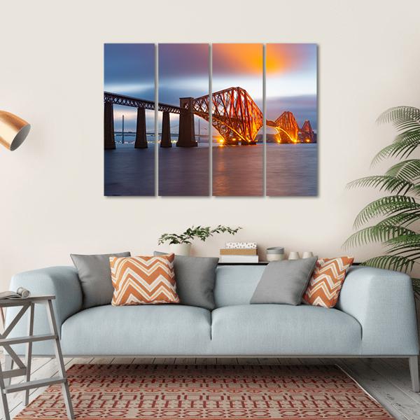 Forth Bridge Scotland Canvas Wall Art-4 Horizontal-Gallery Wrap-34" x 24"-Tiaracle