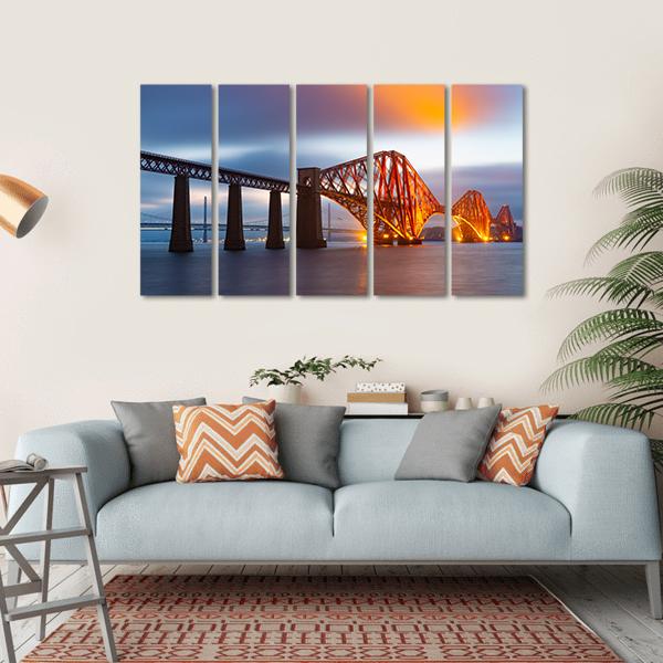 Forth Bridge Scotland Canvas Wall Art-5 Horizontal-Gallery Wrap-22" x 12"-Tiaracle