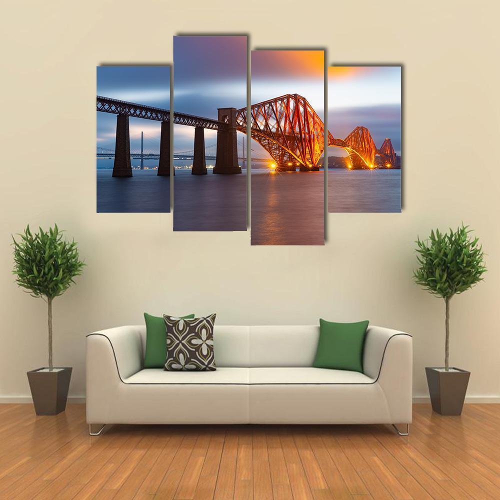 Forth Bridge Scotland Canvas Wall Art-4 Pop-Gallery Wrap-50" x 32"-Tiaracle