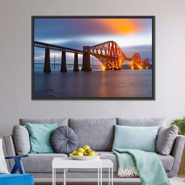 Forth Bridge Scotland Panoramic Canvas Wall Art-1 Piece-36" x 12"-Tiaracle