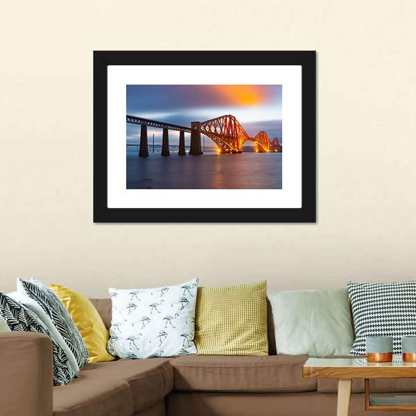 Forth Bridge Scotland Panoramic Canvas Wall Art-1 Piece-36" x 12"-Tiaracle