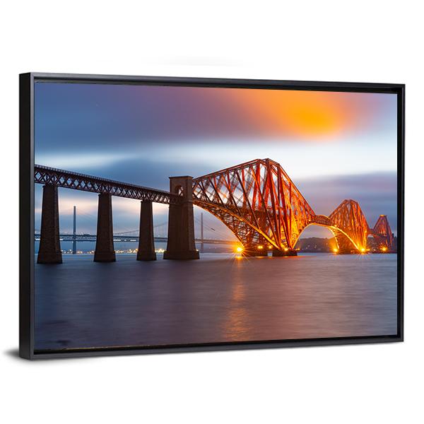 Forth Bridge Scotland Panoramic Canvas Wall Art-1 Piece-36" x 12"-Tiaracle