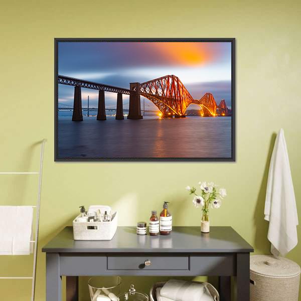 Forth Bridge Scotland Panoramic Canvas Wall Art-1 Piece-36" x 12"-Tiaracle