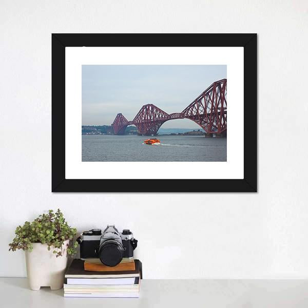 Forth Bridge UK Canvas Wall Art-1 Piece-Framed Print-20" x 16"-Tiaracle