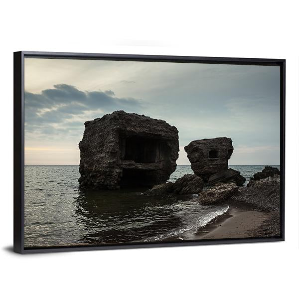 Fortifications At Baltic Sea Coast Canvas Wall Art-3 Horizontal-Gallery Wrap-25" x 16"-Tiaracle