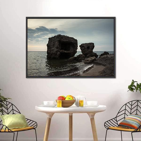 Fortifications At Baltic Sea Coast Canvas Wall Art-3 Horizontal-Gallery Wrap-25" x 16"-Tiaracle
