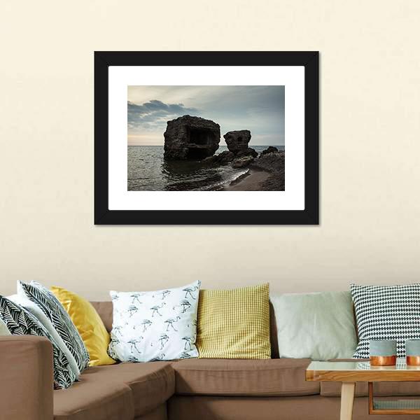 Fortifications At Baltic Sea Coast Canvas Wall Art-3 Horizontal-Gallery Wrap-25" x 16"-Tiaracle
