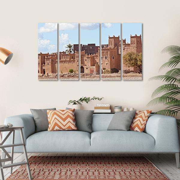 Mud Houses Kasbah Canvas Wall Art-5 Horizontal-Gallery Wrap-22" x 12"-Tiaracle