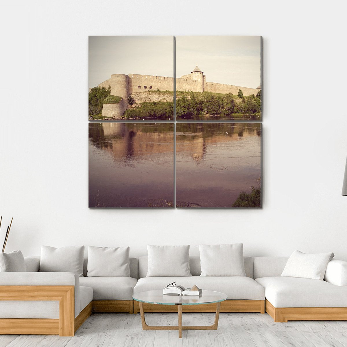 Fortress In Ivangorod Canvas Wall Art-4 Square-Gallery Wrap-17" x 17"-Tiaracle