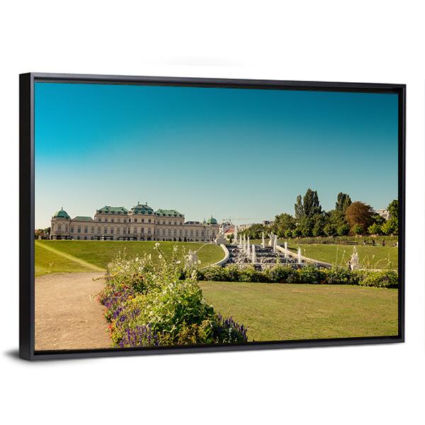 Fountain At Belvedere Garden Canvas Wall Art-3 Horizontal-Gallery Wrap-25" x 16"-Tiaracle