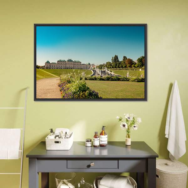 Fountain At Belvedere Garden Canvas Wall Art-3 Horizontal-Gallery Wrap-25" x 16"-Tiaracle