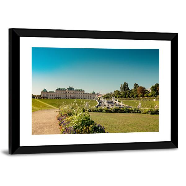 Fountain At Belvedere Garden Canvas Wall Art-3 Horizontal-Gallery Wrap-25" x 16"-Tiaracle