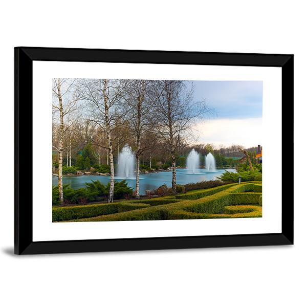 Fountains & Beautiful Scenery Canvas Wall Art-3 Horizontal-Gallery Wrap-25" x 16"-Tiaracle