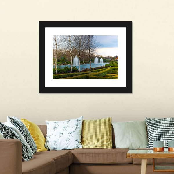 Fountains & Beautiful Scenery Canvas Wall Art-3 Horizontal-Gallery Wrap-25" x 16"-Tiaracle