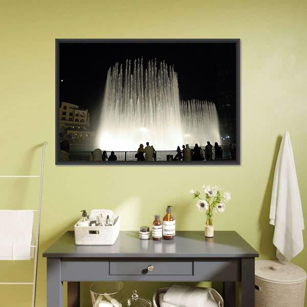 Fountains In Dubai Canvas Wall Art-5 Horizontal-Gallery Wrap-22" x 12"-Tiaracle