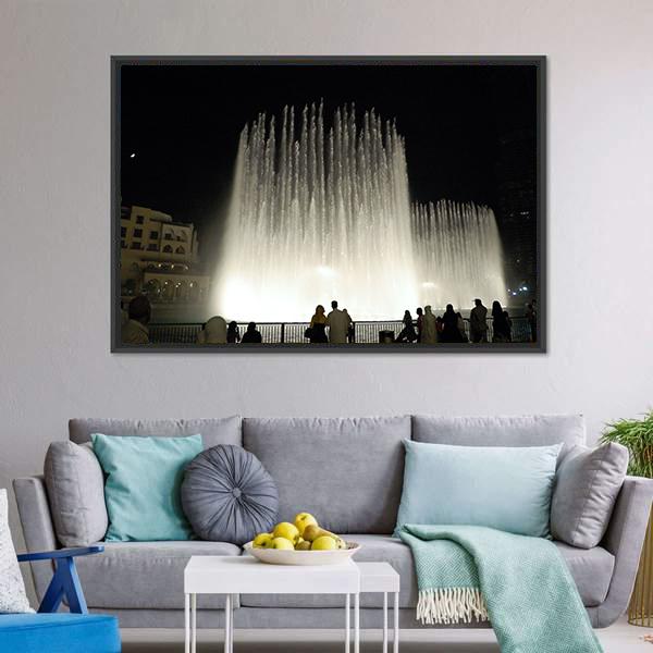 Fountains In Dubai Canvas Wall Art-5 Horizontal-Gallery Wrap-22" x 12"-Tiaracle