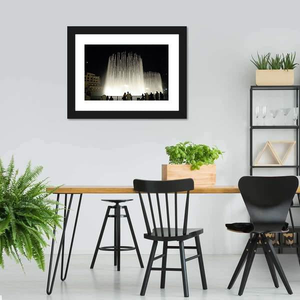 Fountains In Dubai Canvas Wall Art-5 Horizontal-Gallery Wrap-22" x 12"-Tiaracle