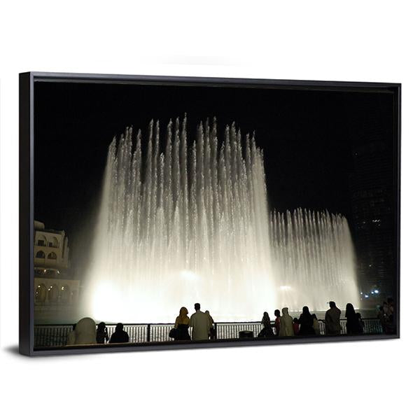 Fountains In Dubai Canvas Wall Art-5 Horizontal-Gallery Wrap-22" x 12"-Tiaracle