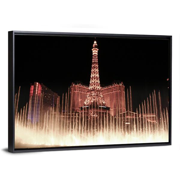 Fountains Of Bellagio Canvas Wall Art-5 Horizontal-Gallery Wrap-22" x 12"-Tiaracle