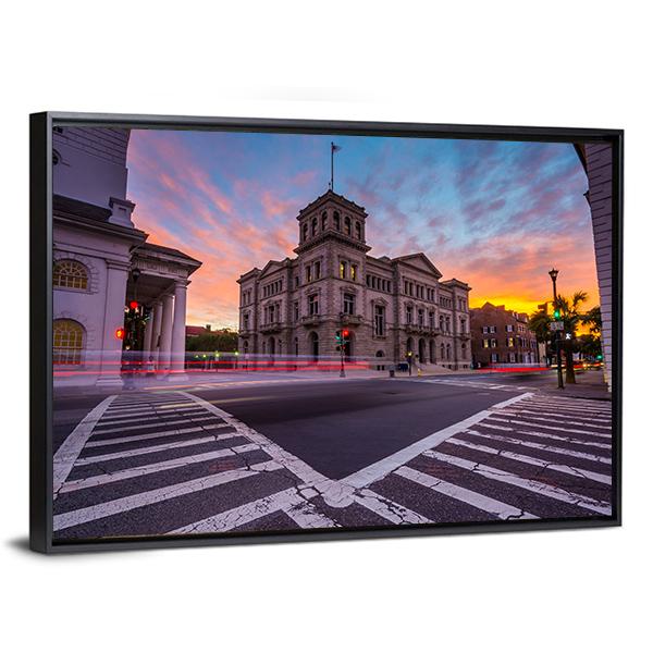 Four Corners In Charleston Canvas Wall Art-3 Horizontal-Gallery Wrap-25" x 16"-Tiaracle