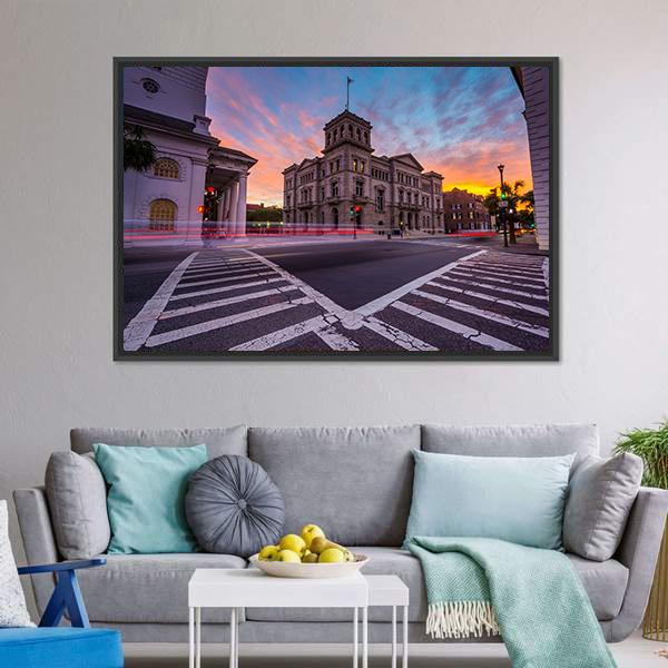 Four Corners In Charleston Canvas Wall Art-3 Horizontal-Gallery Wrap-25" x 16"-Tiaracle