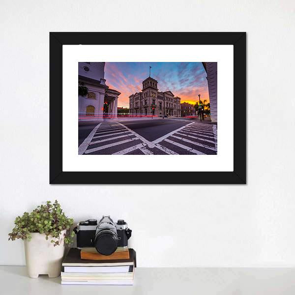 Four Corners In Charleston Canvas Wall Art-1 Piece-Framed Print-20" x 16"-Tiaracle