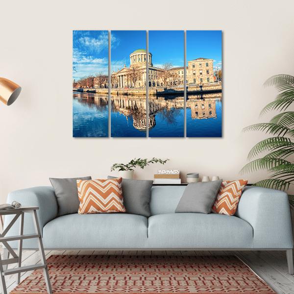 Four Courts In Dublin Canvas Wall Art-4 Horizontal-Gallery Wrap-34" x 24"-Tiaracle