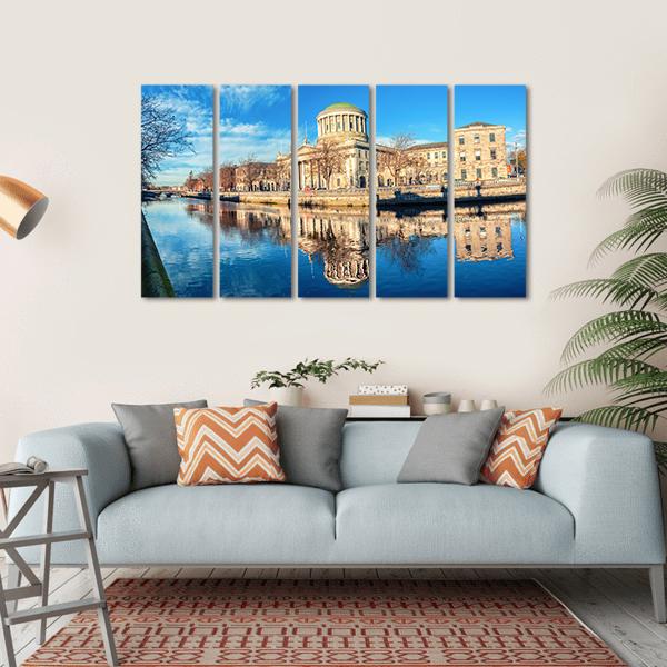 Four Courts In Dublin Canvas Wall Art-5 Horizontal-Gallery Wrap-22" x 12"-Tiaracle