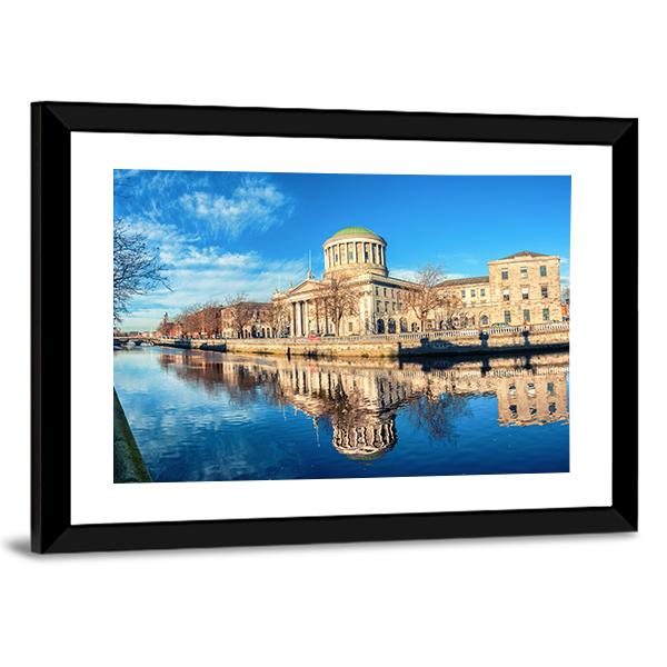 Four Courts In Dublin Canvas Wall Art-5 Horizontal-Gallery Wrap-22" x 12"-Tiaracle