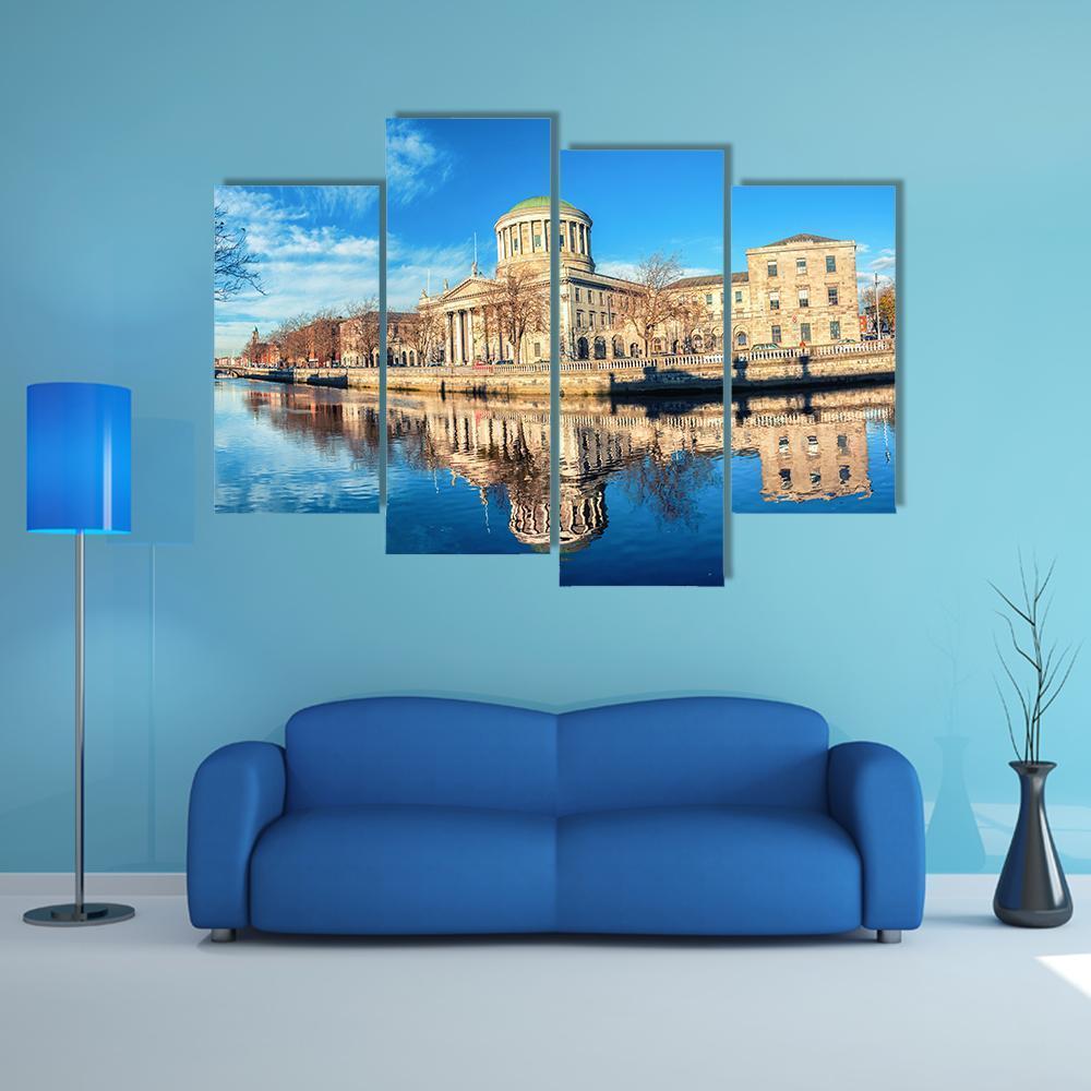 Four Courts In Dublin Canvas Wall Art-4 Pop-Gallery Wrap-50" x 32"-Tiaracle
