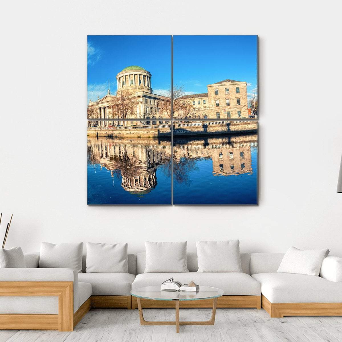 Four Courts In Dublin Canvas Wall Art-4 Square-Gallery Wrap-17" x 17"-Tiaracle