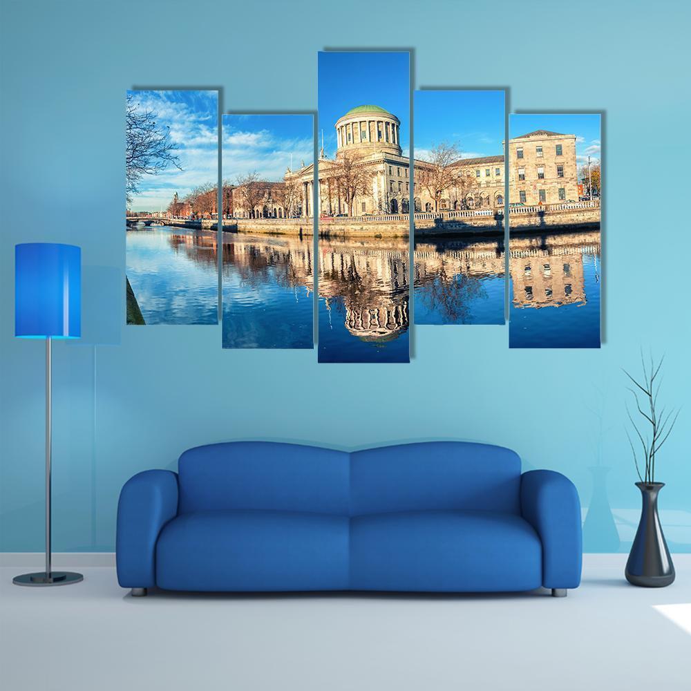 Four Courts In Dublin Canvas Wall Art-5 Pop-Gallery Wrap-47" x 32"-Tiaracle