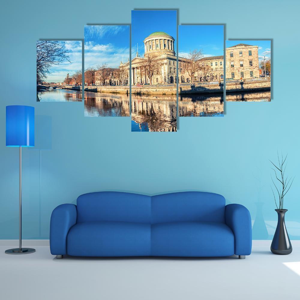 Four Courts In Dublin Canvas Wall Art-5 Star-Gallery Wrap-62" x 32"-Tiaracle