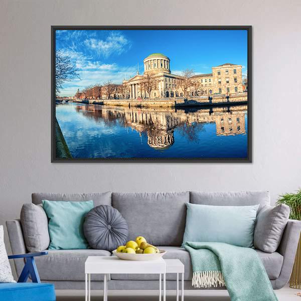 Four Courts In Dublin Canvas Wall Art-3 Horizontal-Gallery Wrap-25" x 16"-Tiaracle