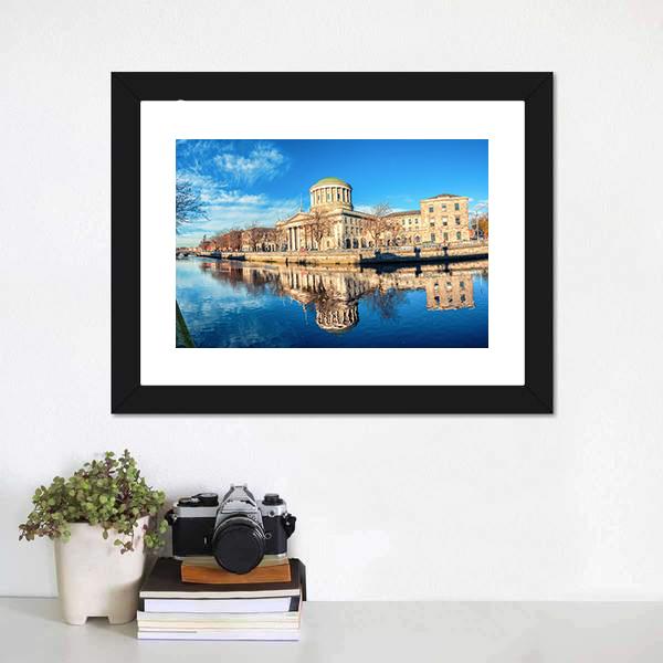 Four Courts In Dublin Canvas Wall Art-1 Piece-Framed Print-20" x 16"-Tiaracle