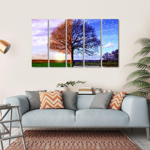 Four Seasons Canvas Wall Art-5 Horizontal-Gallery Wrap-22" x 12"-Tiaracle