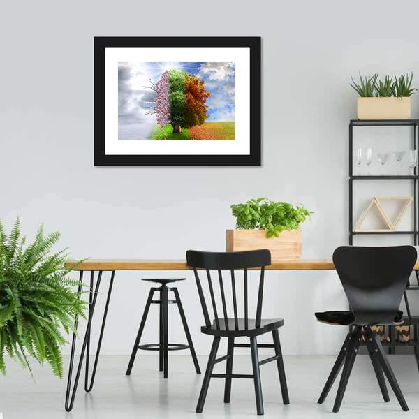 Four Seasons Tree Canvas Wall Art-3 Horizontal-Gallery Wrap-25" x 16"-Tiaracle