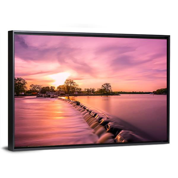 Fox River Dam Canvas Wall Art-3 Horizontal-Gallery Wrap-25" x 16"-Tiaracle