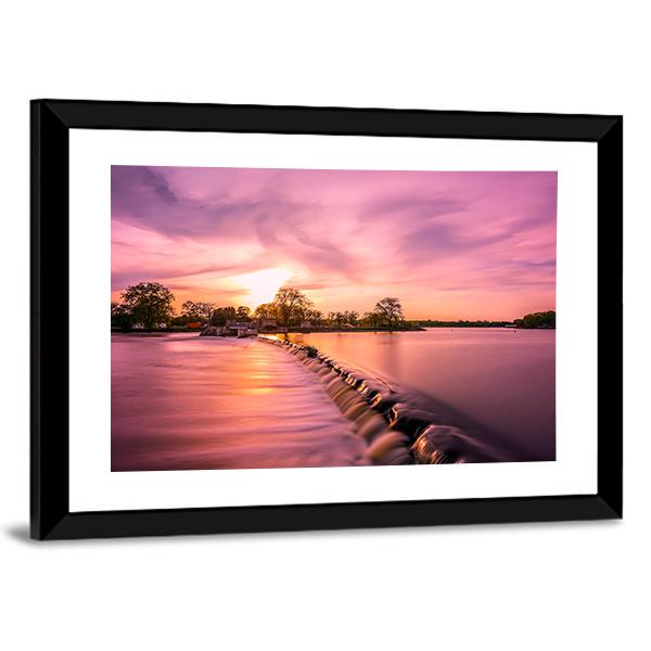 Fox River Dam Canvas Wall Art-3 Horizontal-Gallery Wrap-25" x 16"-Tiaracle